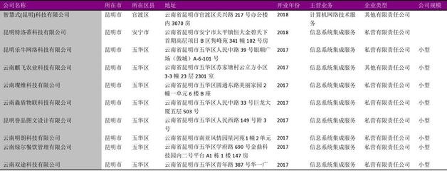 昆明市系统集成服务行业企业名录2018版1176家